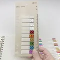 Macro detail view of colorful holographic laser sticky note index tabs on a ruler card - Long 10 Colors / 200 Pieces/Pack (With Ruler)