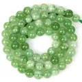 Perle tonde in pietra naturale verde per la creazione di gioielli braccialetti DIY - 4mm (84-90 pezzi) / Cristallo di olivina ottimizzato