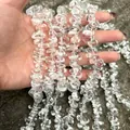 Primer plano de cuentas de cristal de roca natural de alta claridad para joyería DIY - Ancho 7-10 Espesor 4-6 / Cristal Blanco Pequeño Limpio