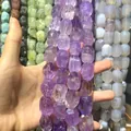 Close-up of faceted natural purple amethyst crystal beads for DIY jewelry making crafts - Light Amethyst / Approx 15x20mm (Pack of 19)