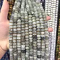 Close-up of 6x10mm faceted natural stone abacus spacer beads for DIY jewelry making - Glitter / 1 Piece/Pack
