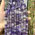 Close-up of faceted natural purple amethyst cylinder beads for handmade DIY jewelry making - Amethyst / 1 Piece/Pack