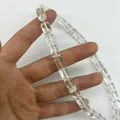 Hoogwaardige natuurlijke Braziliaanse witte kristallen cilindrische kralen voor DIY sieraden - 8X10 (Ongeveer 36 Stuks)