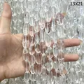 Detailansicht von 13x21mm klaren brasilianischen Bergkristallperlen für DIY-Schmuck - 13X21mm (Flach Lang)