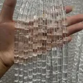 Transparent A-grade Brazilian clear quartz cylindrical beads for DIY bracelet making - 8X12 (Cloudy, Approx 32 Pieces)
