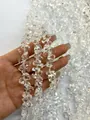 Cuentas de cristal de roca natural de Brasil para la creación de joyas hechas a mano. - Cuarzo Hialino Pequeño (8X10mm) / 1 Tira (40cm) / Transparente