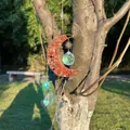Acchiappasole a forma di luna con pietre di cristallo rosso naturali appeso a un ramo - Total Length Approx 45cm / Agata Rossa (B38)