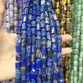 High-quality 8x12mm blue lapis lazuli cylinder cut natural stone beads for DIY jewelry making - 26 Pieces/Pack (8x12mm) / Lapis Lazuli