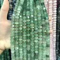 Faceted green natural stone abacus spacer beads 6x10mm for handmade DIY jewelry making - Green Strawberry Quartz / 1 Piece/Pack