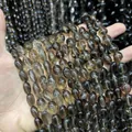 Natural translucent smoky quartz irregular tumbled beads for DIY jewelry making - Irregular Tumbled (With Inclusions) / Approx 6X8mm / Tea Brown