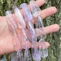 Nahaufnahme natürlicher brasilianischer Amethystperlen in Pillenform für DIY-Schmuck - Große Unregelmäßige Platte (C15) / 20x44mm (8 Stück/Packung)