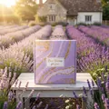 Boîte cadeau élégante en marbre violet avec feuille d'or, texte Best Wishes, 21x21x10cm. - 21cmx21cmx10cm / Marbre Violet (02)