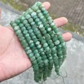 Faceted green natural stone beads strands for DIY jewelry making, high quality detail view - 58 Pieces / Aventurine Jade