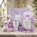 Set regalo viola di lusso per donna con morbida coperta, tazza e candela profumata - Set Scatola Regalo Marmorea (紫01) / Viola