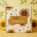 Coffret cadeau avec motif tournesol et Hello Sunshine pour anniversaire et fête des mères. - 21cmx21cmx10cm / Tournesol & Abeille (06)