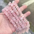 Detailed view of natural rose quartz faceted sugar beads for DIY jewelry making projects - 58 Pieces / Rose Quartz