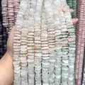 High-quality white faceted natural stone abacus spacer beads for handmade DIY jewelry - Faceted Abacus Beads / Approx. 73 Pieces (4x12mm) / White Crystal
