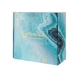 Boîte cadeau élégante avec motif marbre bleu pour fête des mères et anniversaires 21x21x10cm. - 21cmx21cmx10cm / Marbre Bleu (03)