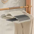 Non-marking anti-slip clothes hangers in tranquil grey finish for home garment care - Reinforced Dual-hook Style / Quiet Grey