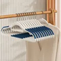 Peacock blue non-slip hangers with reinforced design for wrinkle-free storage - Reinforced Dual-hook Style / Teal