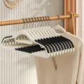 Non-marking clothes hangers in obsidian black with anti-slip padding for home closets - Reinforced Dual-hook Style / Obsidian Black