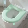 Durable light green waterproof EVA foam toilet seat cover with convenient lift handle - Avocado Green