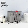 Portable gray mesh bath storage bag for shower toiletries, 26x16x20cm dimensions - S / Gray