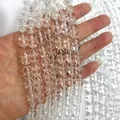 Natural Brazilian clear quartz 8x12mm double apple beads for DIY jewelry making strands - Clear Body / 32 Pieces/Strand