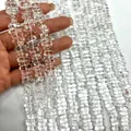 High clarity natural clear quartz rectangular faceted beads for DIY jewelry accessories - White Crystal Short Irregular Style (不规则白水晶) / Approx. 88 Pieces/Pack / Clear