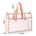Transparente rosa PVC-Aufbewahrungstasche mit Maßen 33,5 cm x 26 cm x 9 cm für Schüler - Horizontal / Rosa