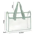 Hellgrüne transparente PVC-Dokumententasche mit Griffen, 33,5x26x9 cm, wasserdicht - Horizontal / Grün