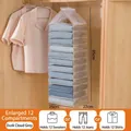 Twilight grey 12-tier hanging closet organizer for folded clothes jeans and sweaters storage - 12 Grids / Gray