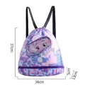 Großer lila wasserdichter Kinder-Schwimmbeutel mit Meerjungfrau-Aufdruck und Maßen - Doppellagiger Meerjungfrau-Stil / L / Lila