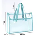 Transparente blaue PVC-Dokumententasche, wasserdicht, mit Maßen 33,5 x 26 x 9 cm - Horizontal / Blau