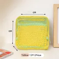 Bolsa de maquillaje de malla amarilla, estuche compacto de 13x13x4cm para viaje - Estilo sin Asa / 13x13x4cm / Amarillo