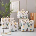 Set of four pineapple pattern storage bags for quilts and clothes in various sizes - Pineapple Style / Medium (68x17x41cm)