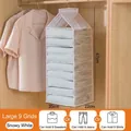 Organisateur suspendu blanc à 9 compartiments pour vêtements et jeans, 67x25x22cm - 9 Emplacements / Blanc