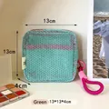 Mini neceser de malla verde menta para viaje con guía de tamaño de 13x13x4cm - Estilo con Asa / 13x13x4cm / Verde