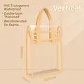 Transparente PVC-Tragetasche wasserdicht in Aprikosengelb mit verstärkten Griffen - Vertikal / Gelb