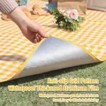 Yellow checkered picnic mat with waterproof aluminum backing for outdoor camping - 150*200cm / Yellow Plaid