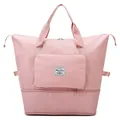Große erweiterbare rosa Reisetasche für Sport und Fitness, wasserdicht - Faltbarer Stil / Rosa