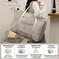 Large capacity gray travel storage bag for clothes and quilts, multiple size options - Fresh Gray