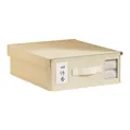 Langlebige beige Aufbewahrungsbox aus Vlies für Bettwäsche-Sets mit Griff und Fenster - Klapp-Stil / 1 Stück / Beige