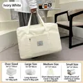 Large capacity ivory white thickened travel storage bag for moving and daily organization. - Ivory