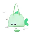 Large capacity green fish-shaped mesh beach tote bag with detailed size dimensions - Kids Fish-shaped Style / 46.5x40cm / Green