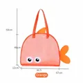 Cute orange fish-shaped mesh beach bag with dimensions for travel and swimming. - Kids Fish-shaped Style / 46.5x40cm / Orange