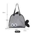 Black fish-shaped mesh beach bag with large capacity for travel and swimming - Kids Fish-shaped Style / 46.5x40cm / Black