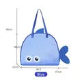 Durable blue fish-shaped mesh beach bag for storage with cute cartoon eyes design - Kids Fish-shaped Style / 46.5x40cm / Blue