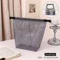 Small gray waterproof mesh storage bag for clothes and fitness travel 24.5x27x11.5cm - M / Transparent Gray