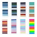 Comprehensive view of the 40-color Morandi and neon palette transparent sticky index tabs - 8 Cards